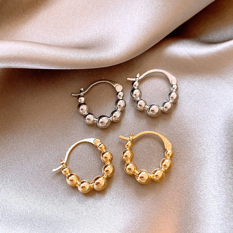 Korean Style High Sense French Round Ring Earrings Women
