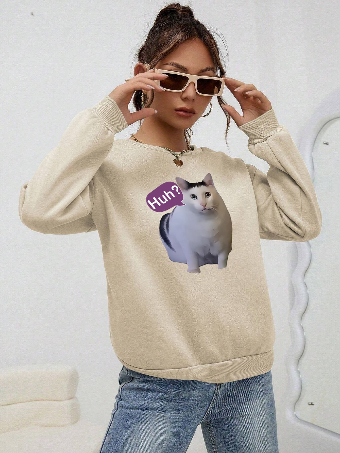 Fashion Cat Personalized Printed Women's Sweater