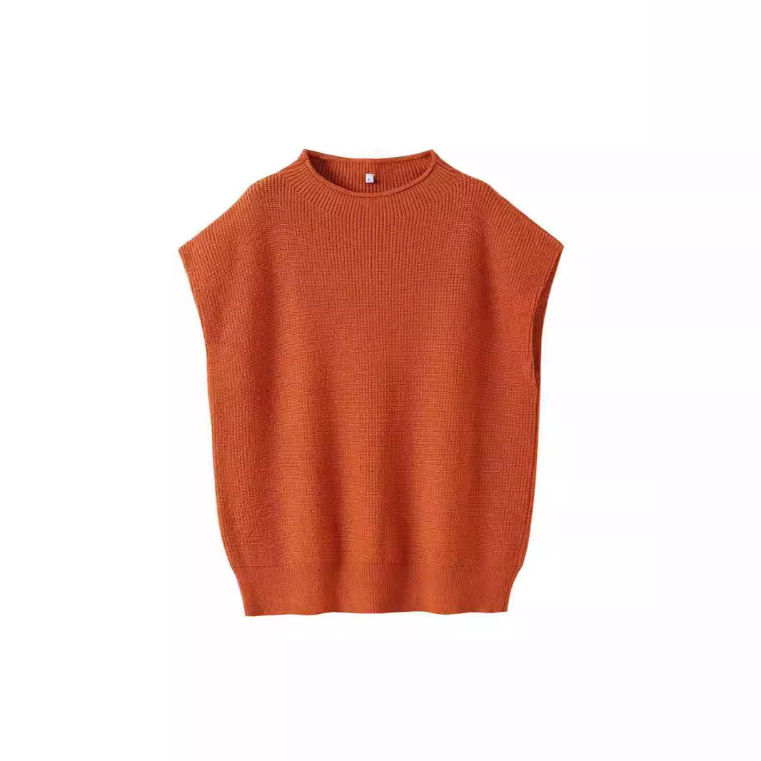 European And American Style Women Turtleneck Vest Sweater