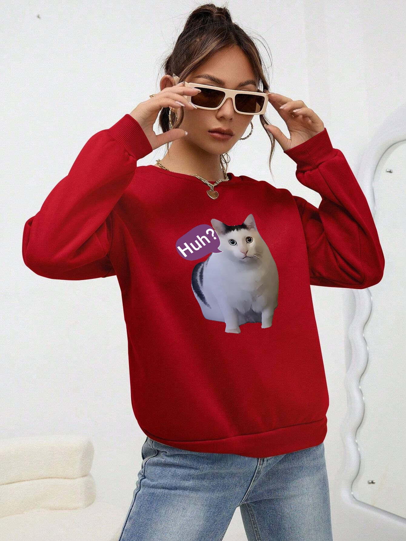 Fashion Cat Personalized Printed Women's Sweater