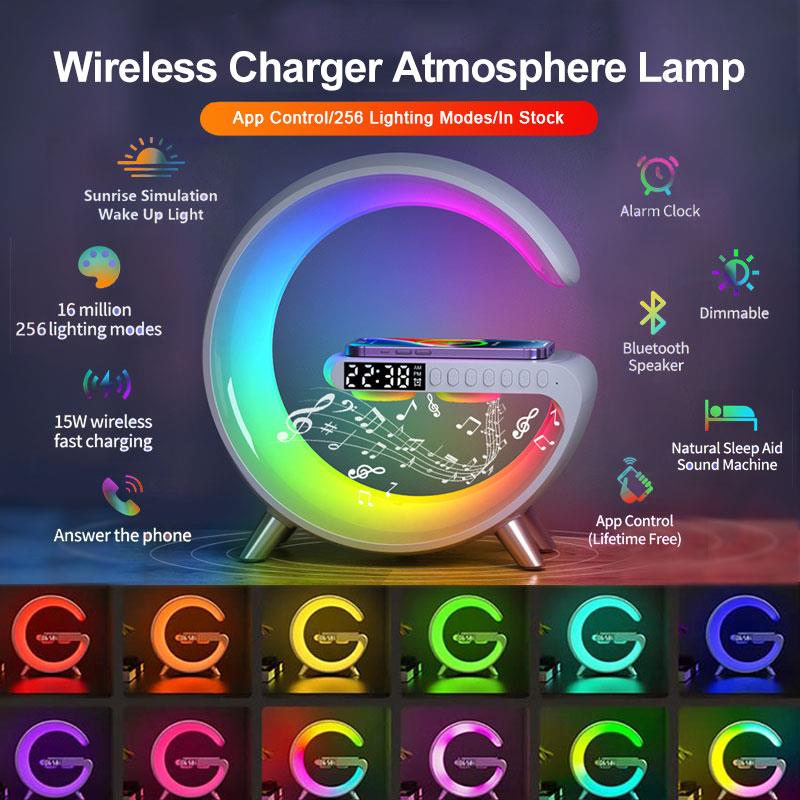 Intelligent app Controlled LED Lamp 5 in 1 Wireless Charger